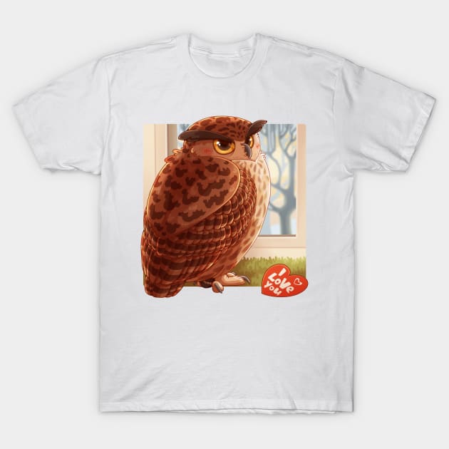 Owl valentine T-Shirt by NatureDrawing